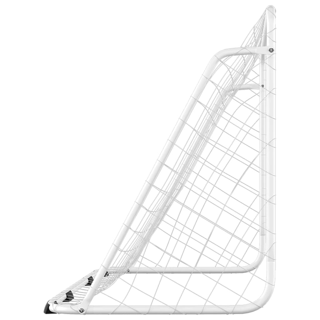 fodboldmål med net 180x90x120 cm stål hvid