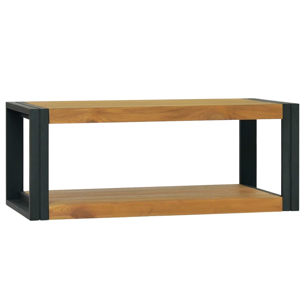 væghængt badeværelsesskab 90x45x35 cm massivt teaktræ