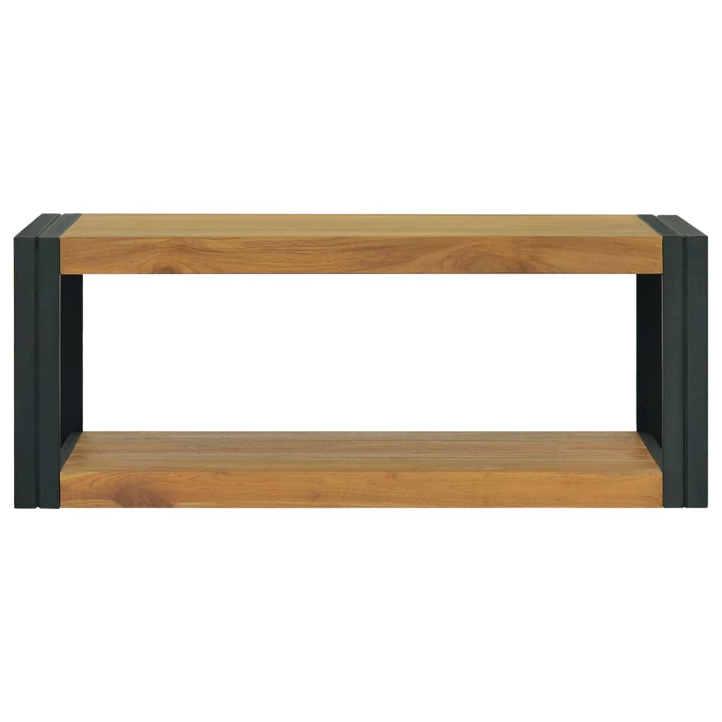 væghængt badeværelsesskab 90x45x35 cm massivt teaktræ