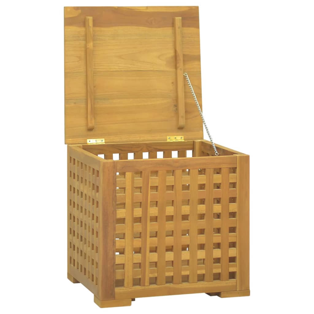 kasse til reb 40x40x40 cm massivt teaktræ