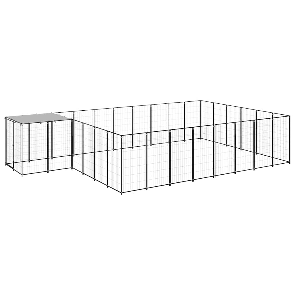 hundeløbegård 15,73 m² stål sort