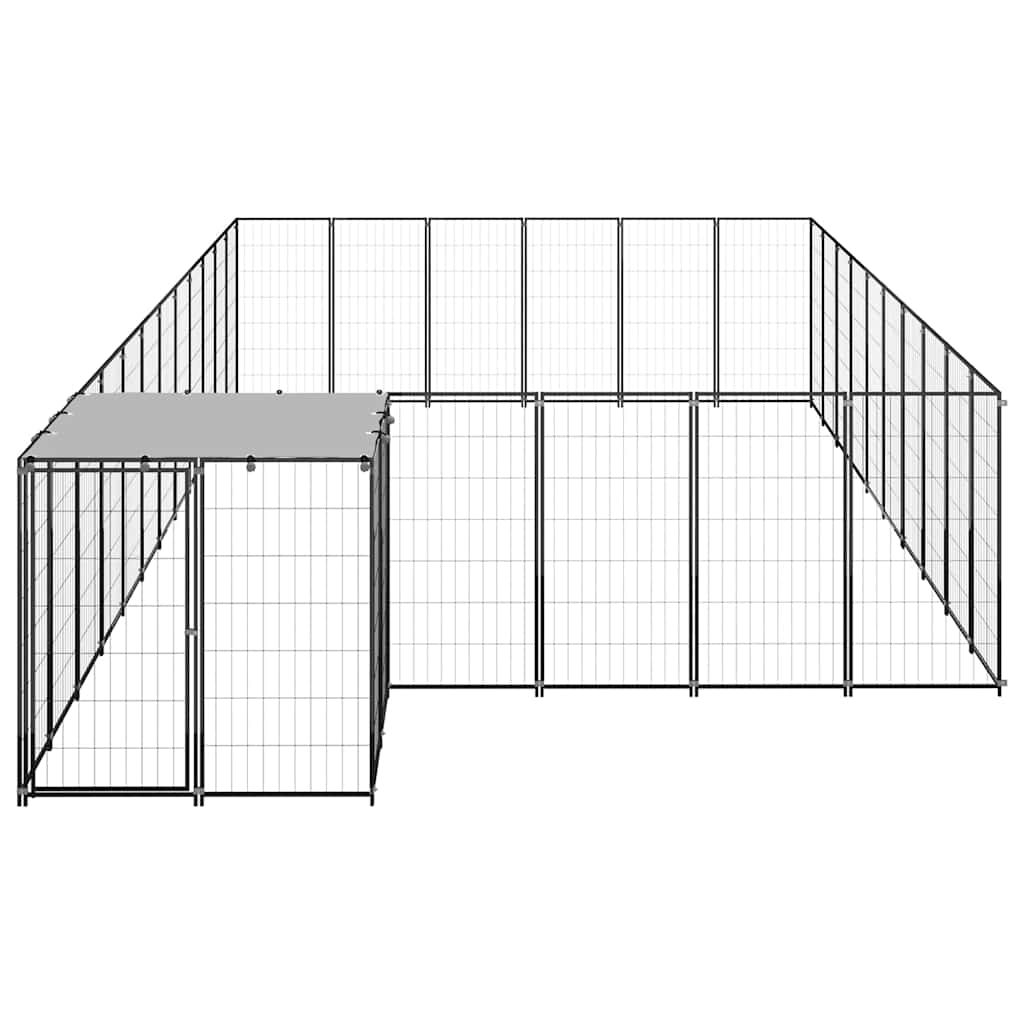 hundeløbegård 19,36 m² stål sort