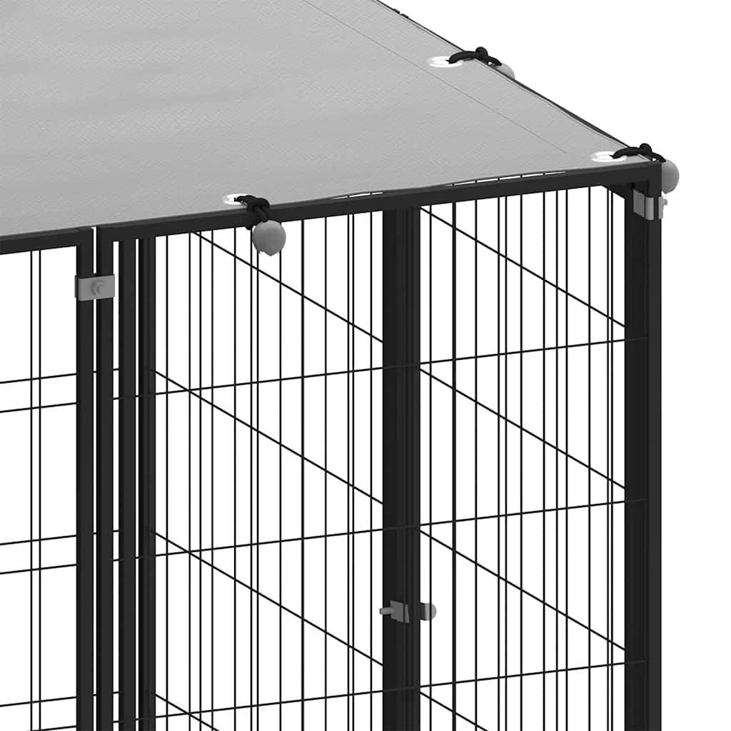 hundeløbegård 19,36 m² stål sort