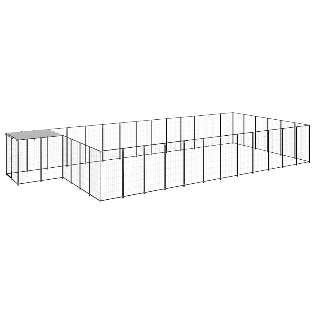 hundeløbegård 26,62 m² stål sort
