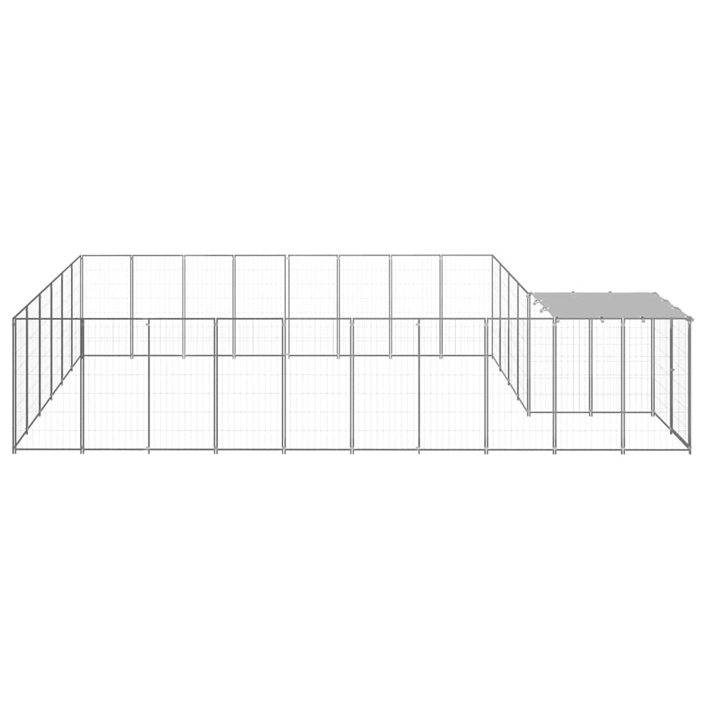 hundeløbegård 15,73 m² stål sølvfarvet