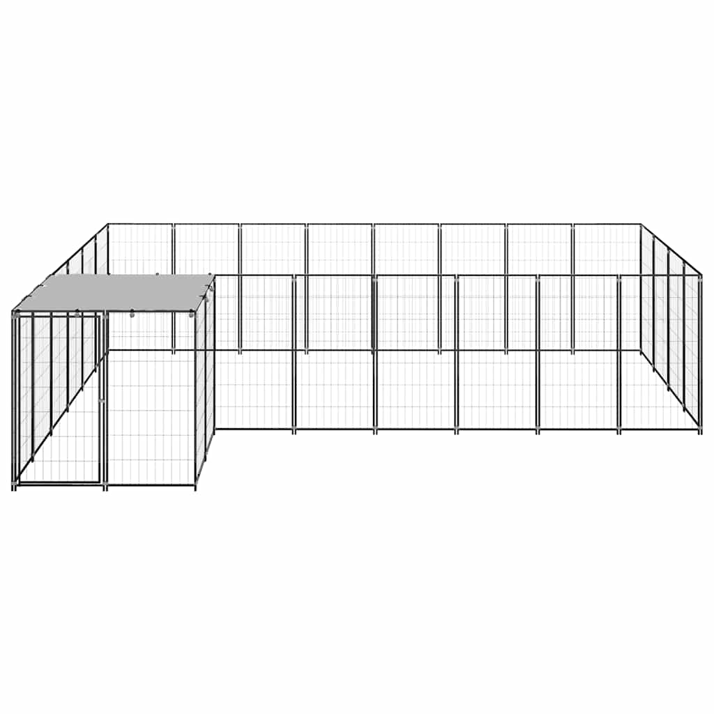 hundeløbegård 10,89 m² stål sort