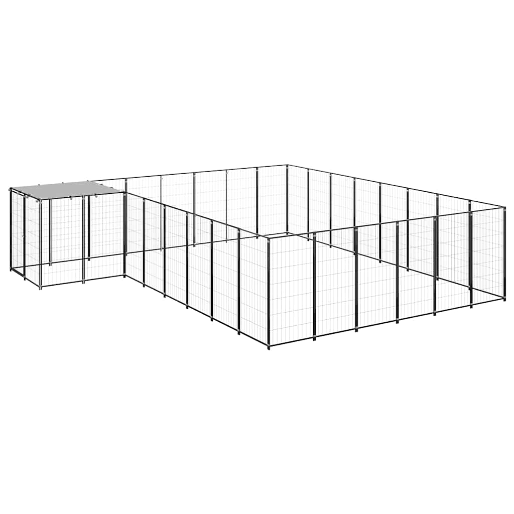 hundeløbegård 15,73 m² stål sort