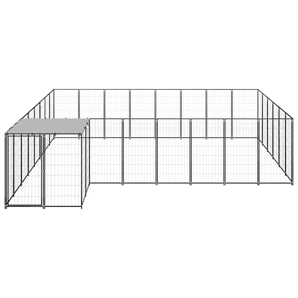 hundeløbegård 15,73 m² stål sort