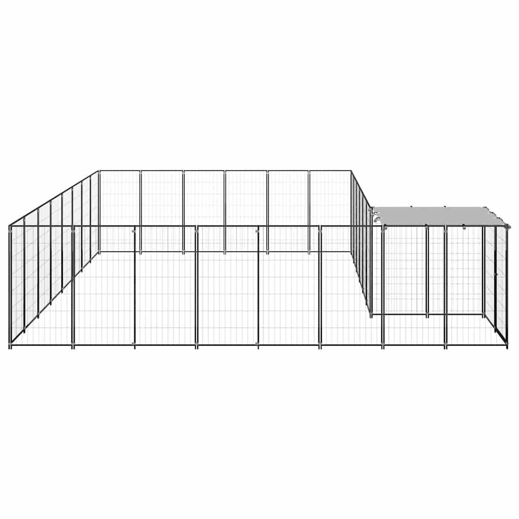 hundeløbegård 15,73 m² stål sort