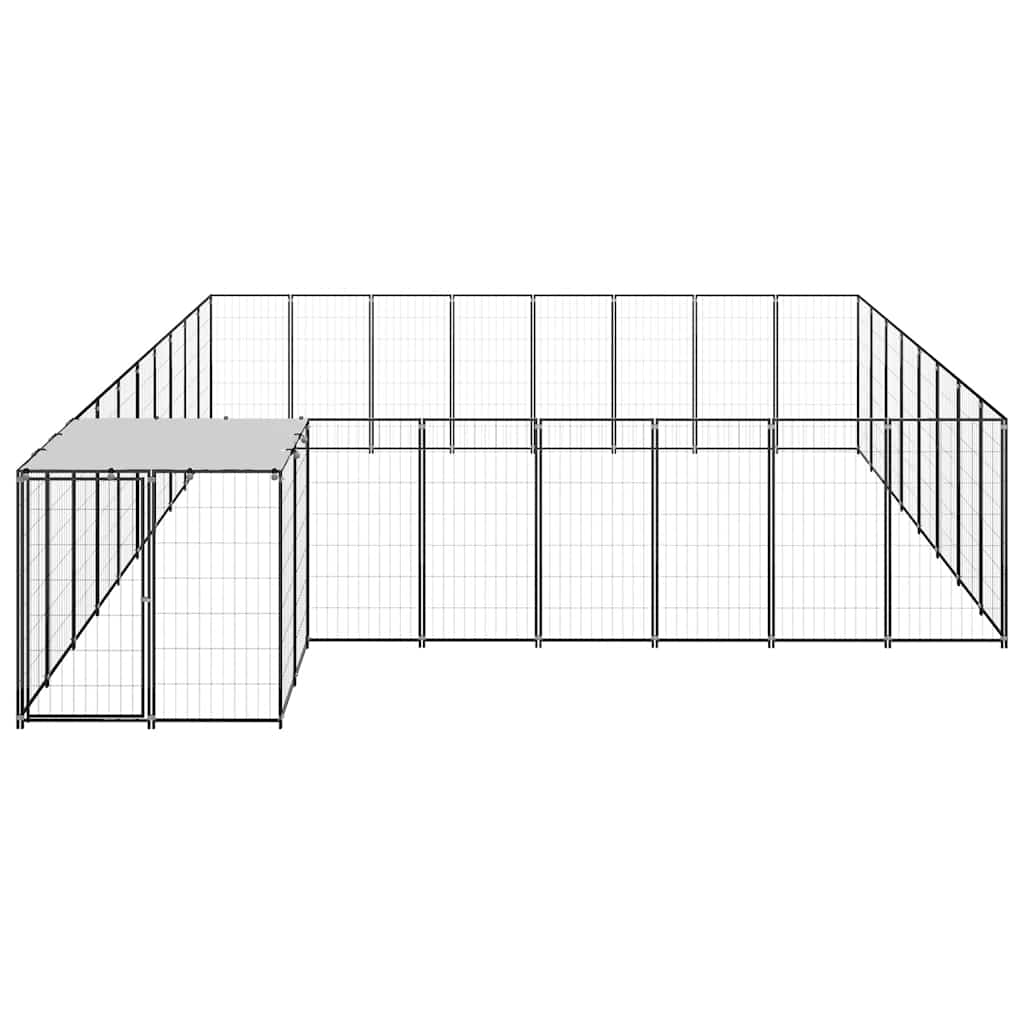 hundeløbegård 20,57 m² stål sort