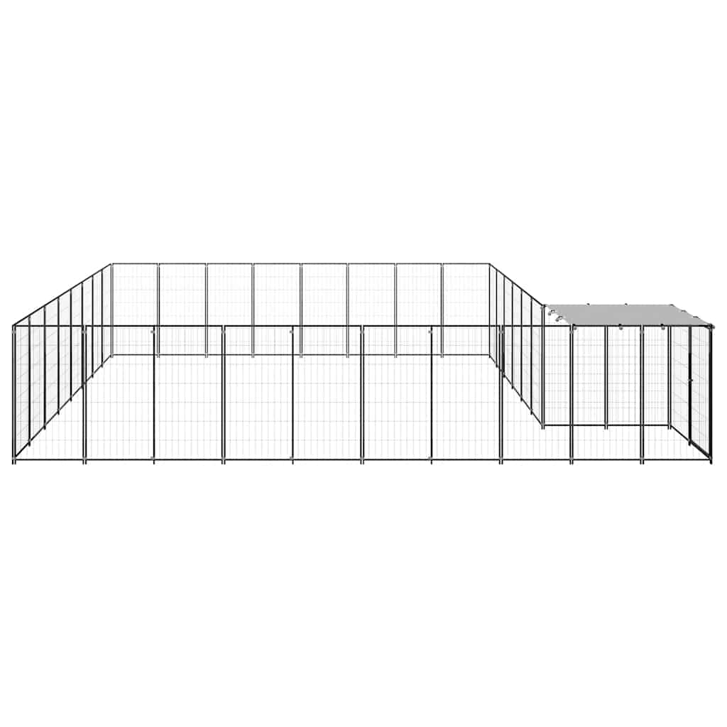 hundeløbegård 20,57 m² stål sort