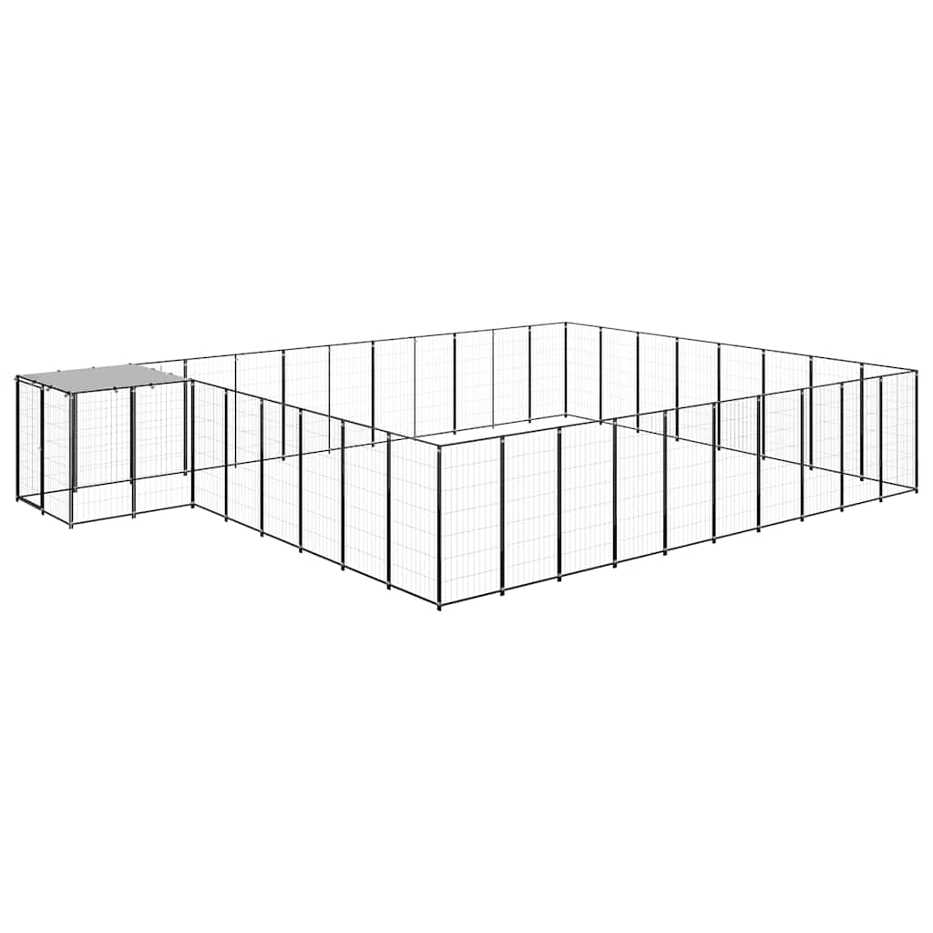 hundeløbegård 25,41 m² stål sort
