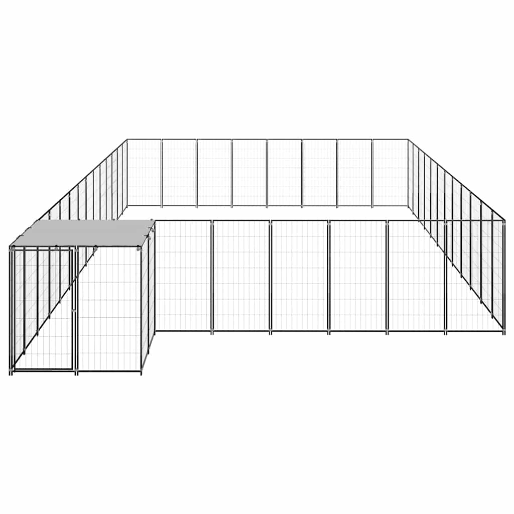 hundeløbegård 30,25 m² stål sort