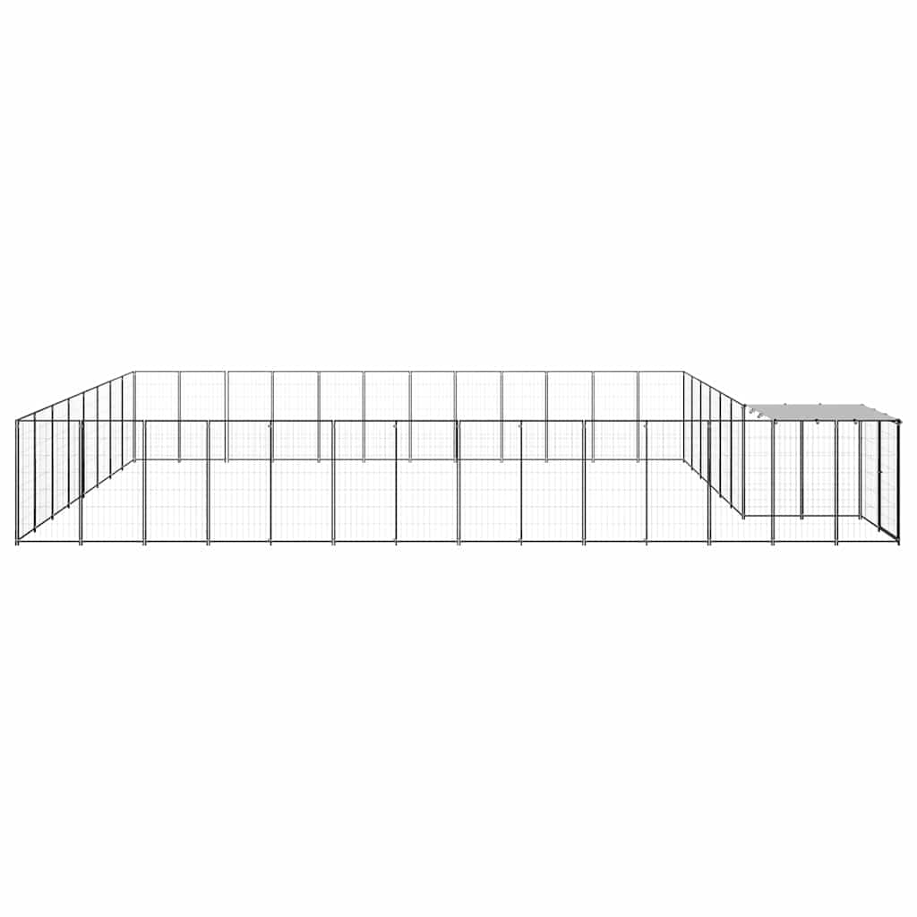 hundeløbegård 30,25 m² stål sort