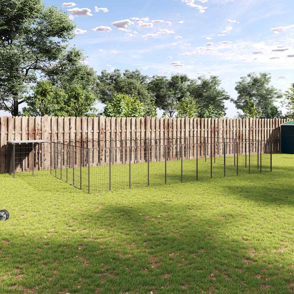 hundeløbegård 30,25 m² stål sort
