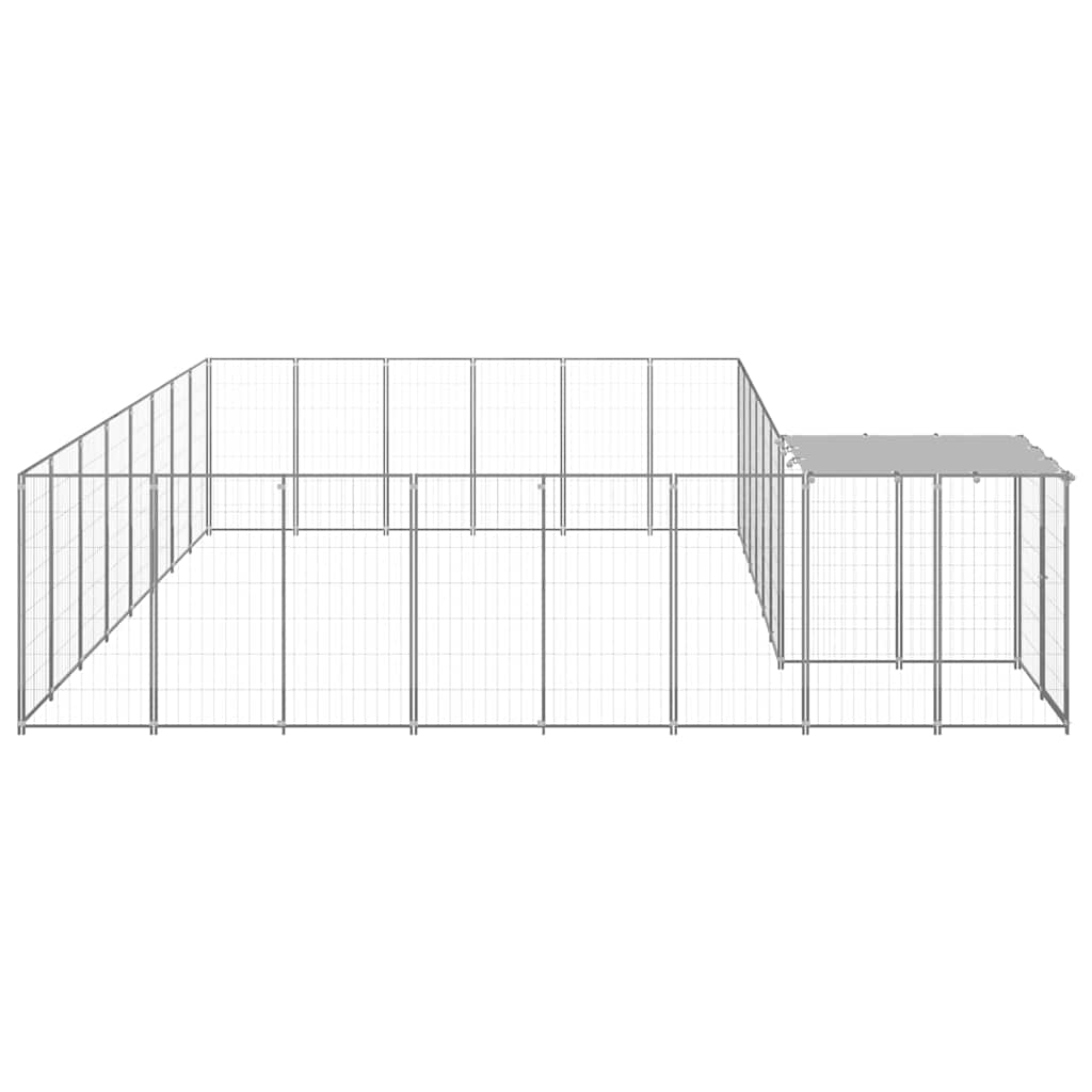 hundeløbegård 15,73 m² stål sølvfarvet