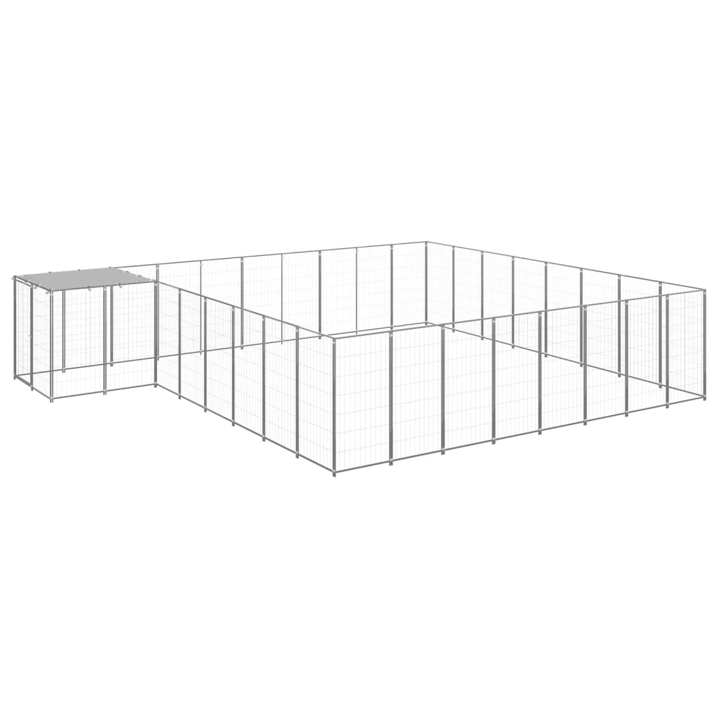 hundeløbegård 20,57 m² stål sølvfarvet