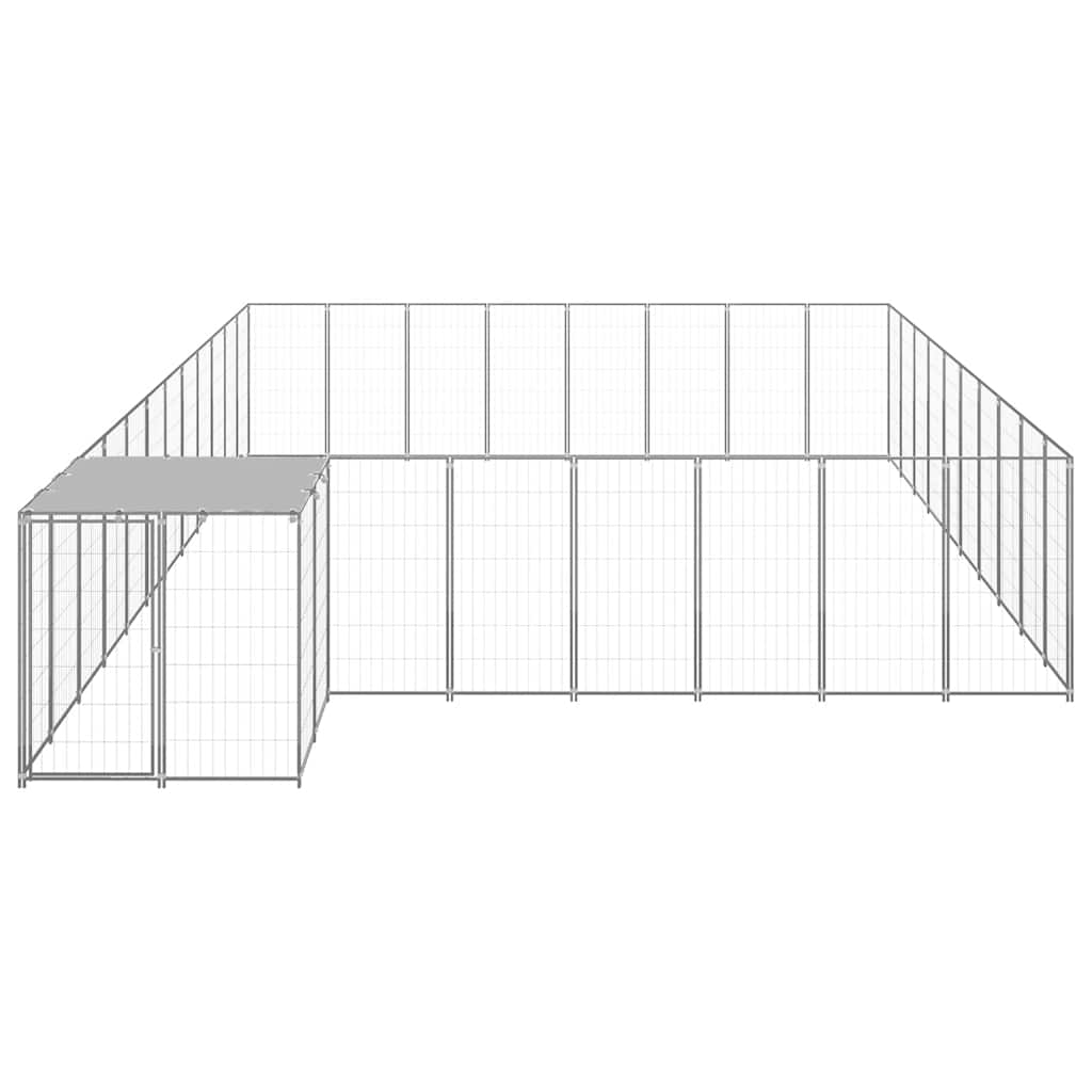 hundeløbegård 25,41 m² stål sølvfarvet