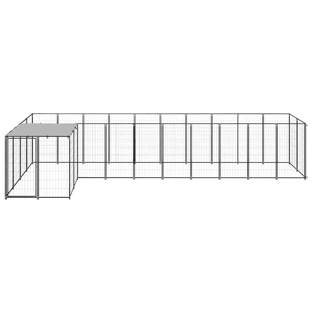 hundeløbegård 7,26 m² stål sort