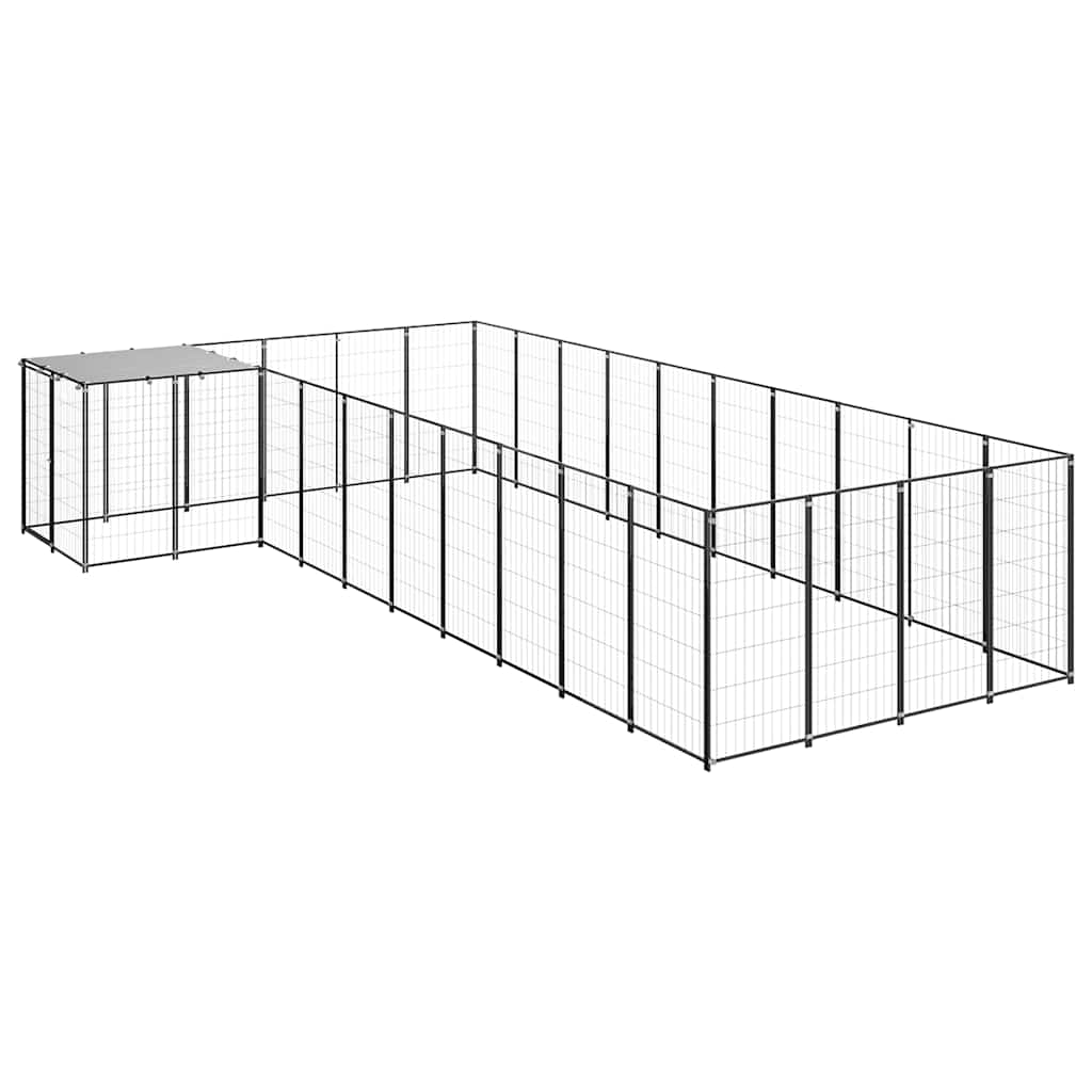 hundeløbegård 13,31 m² stål sort