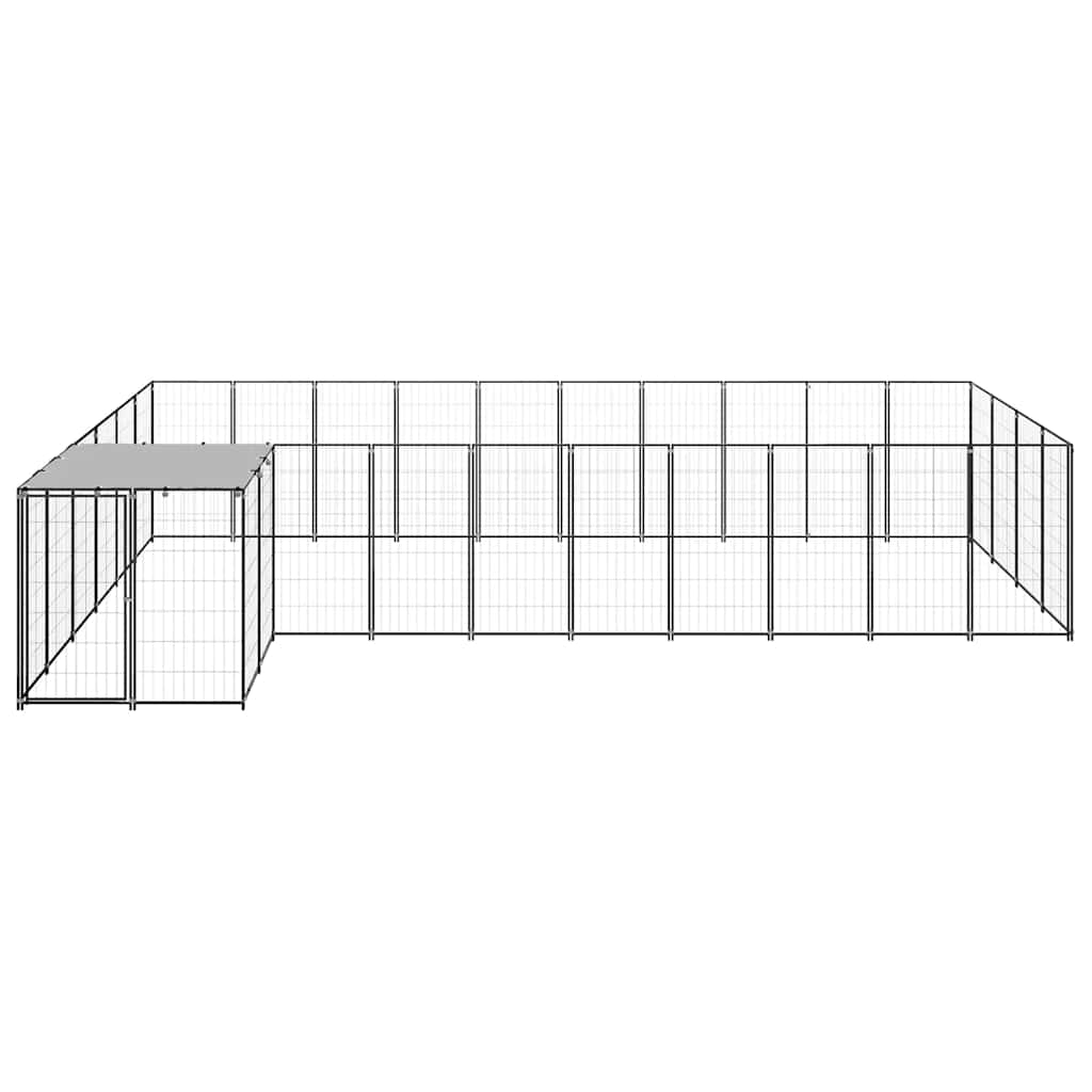 hundeløbegård 13,31 m² stål sort
