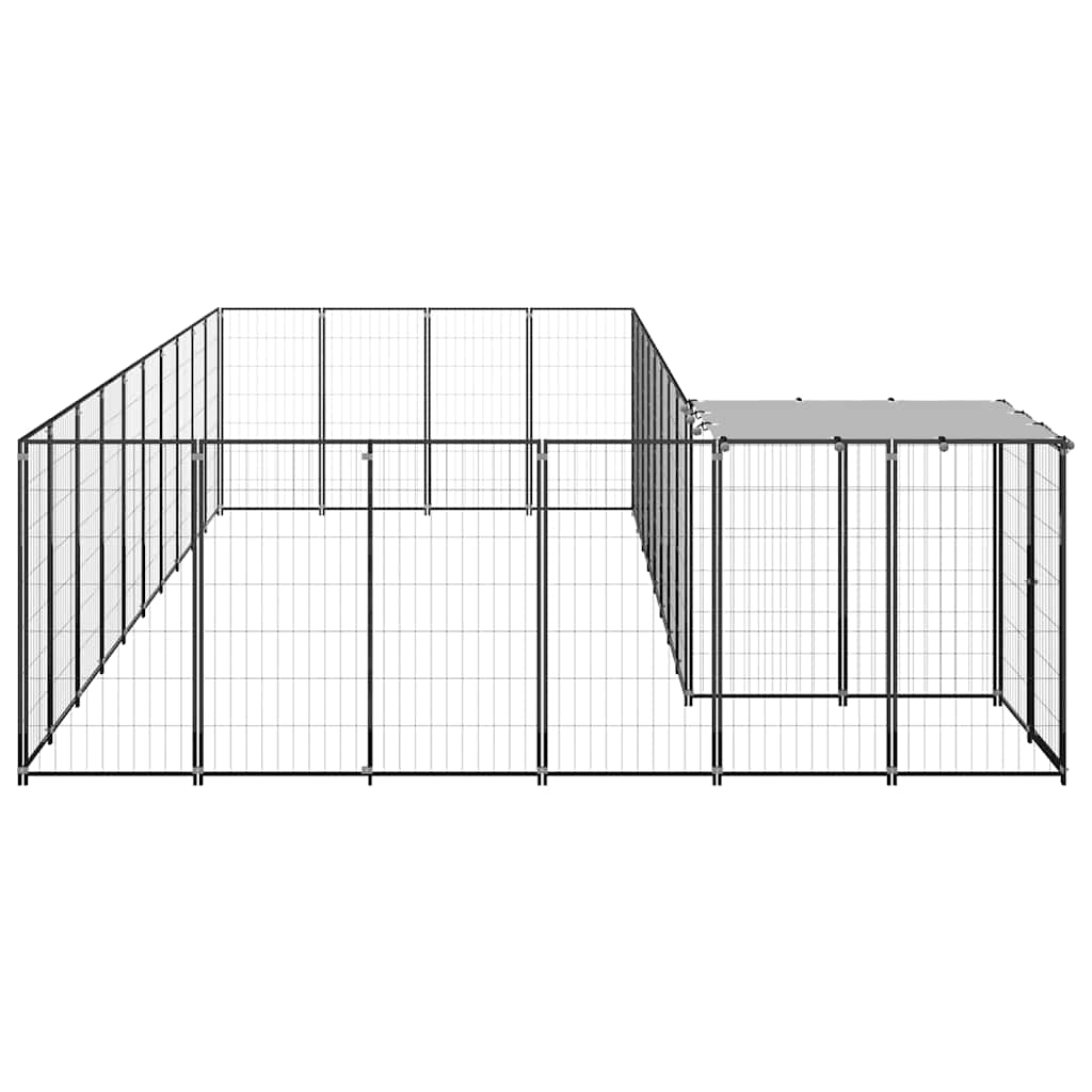 hundeløbegård 13,31 m² stål sort