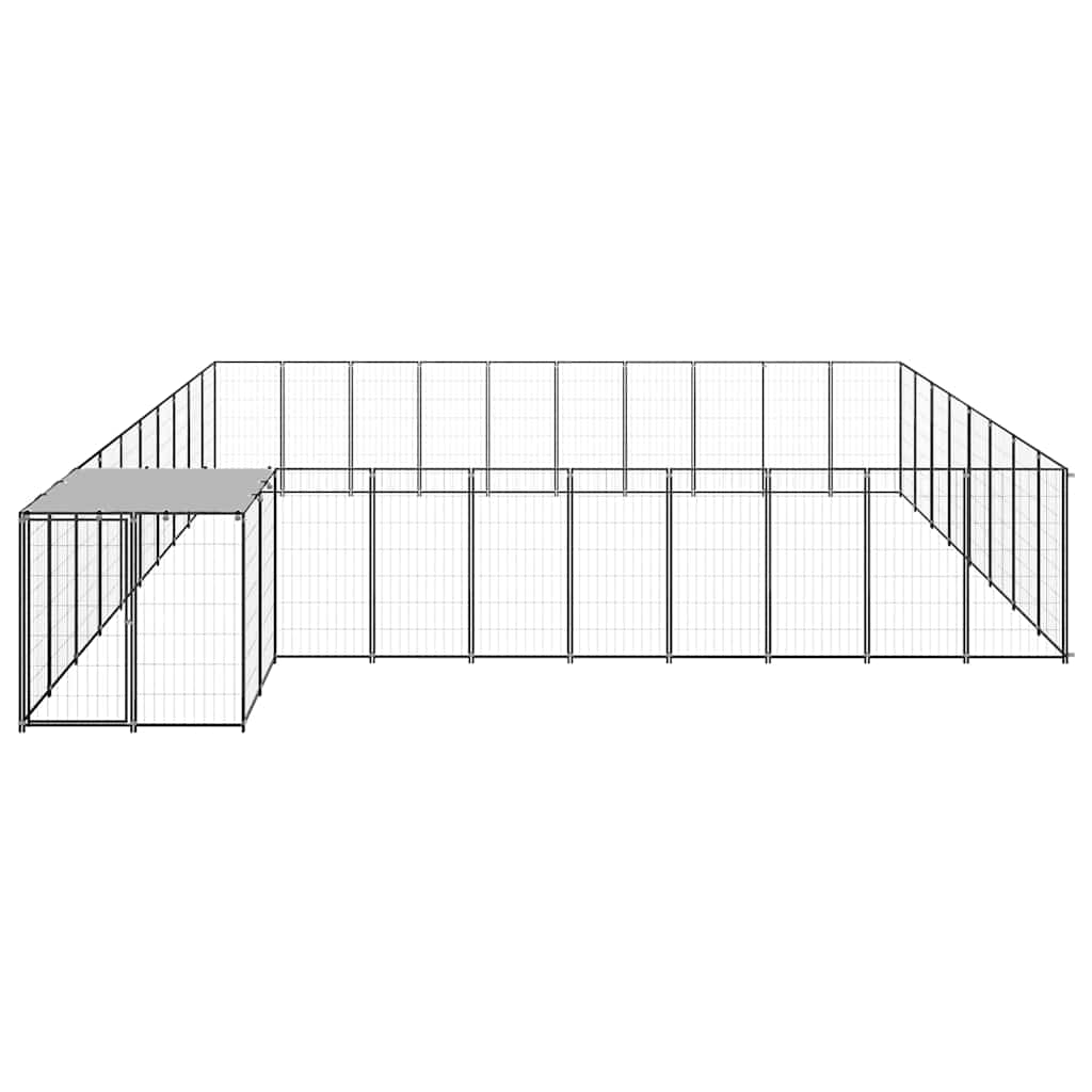 hundeløbegård 25,41 m² stål sort