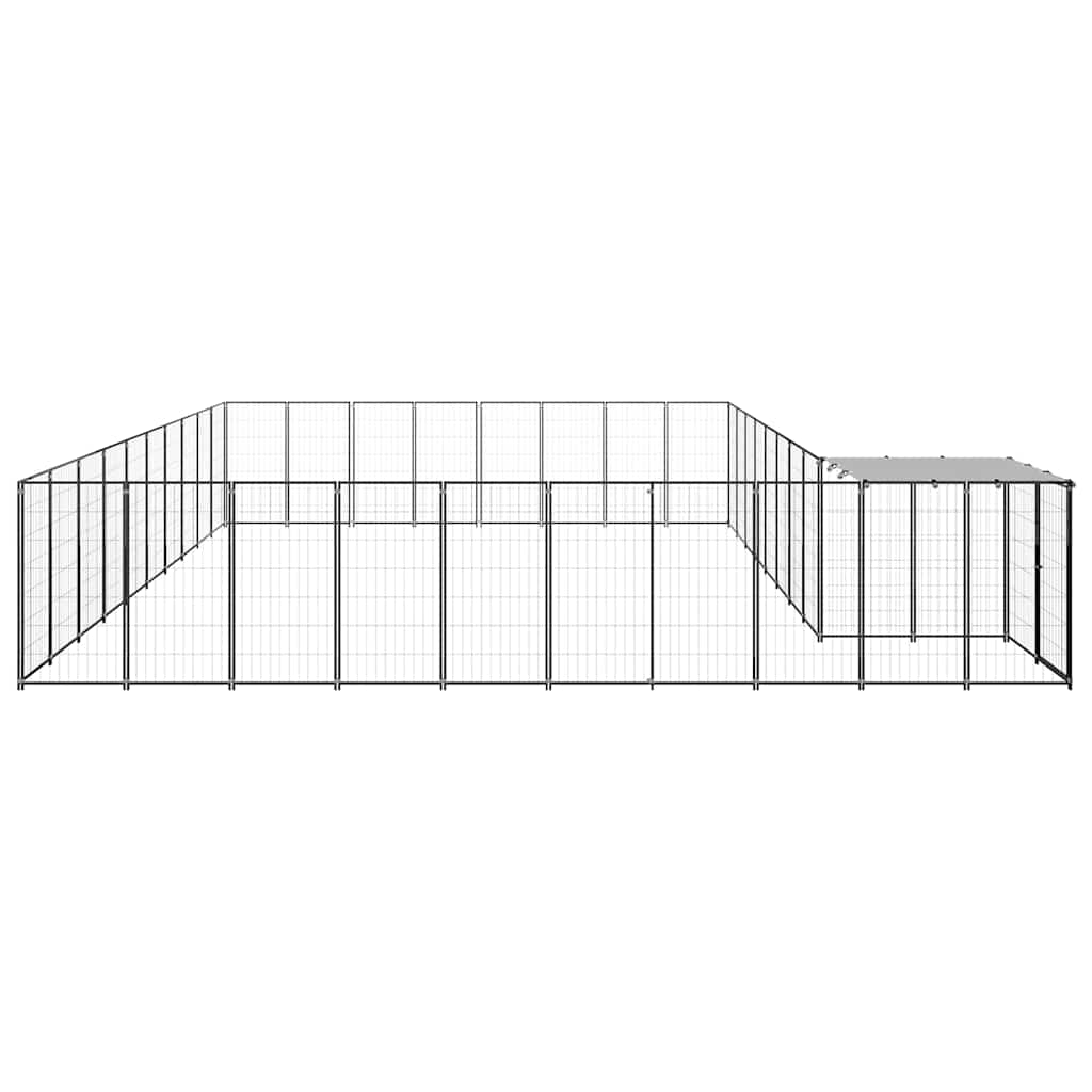 hundeløbegård 25,41 m² stål sort