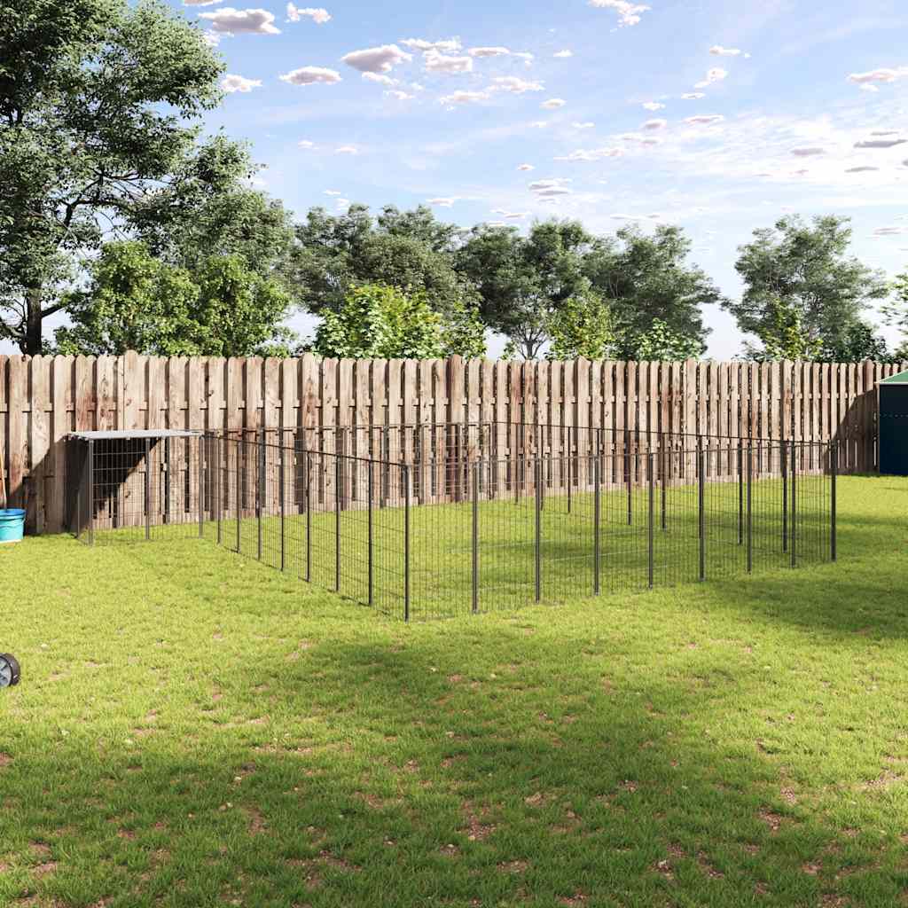 hundeløbegård 25,41 m² stål sort