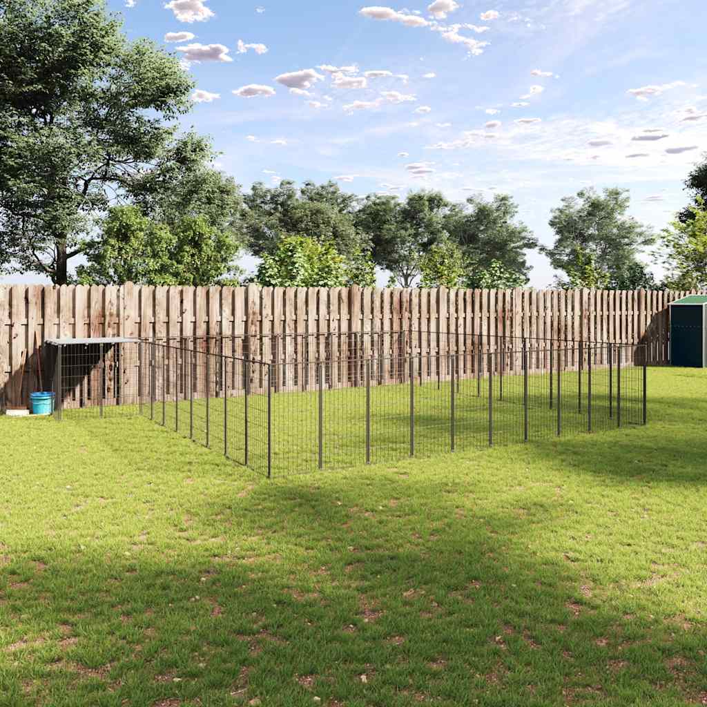 hundeløbegård 31,46 m² stål sort