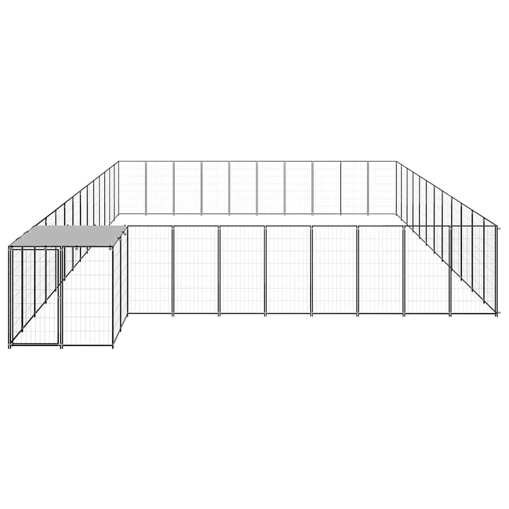 hundeløbegård 37,51 m² stål sort