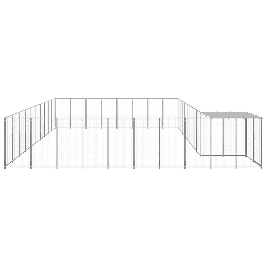 hundeløbegård 25,41 m² stål sølvfarvet