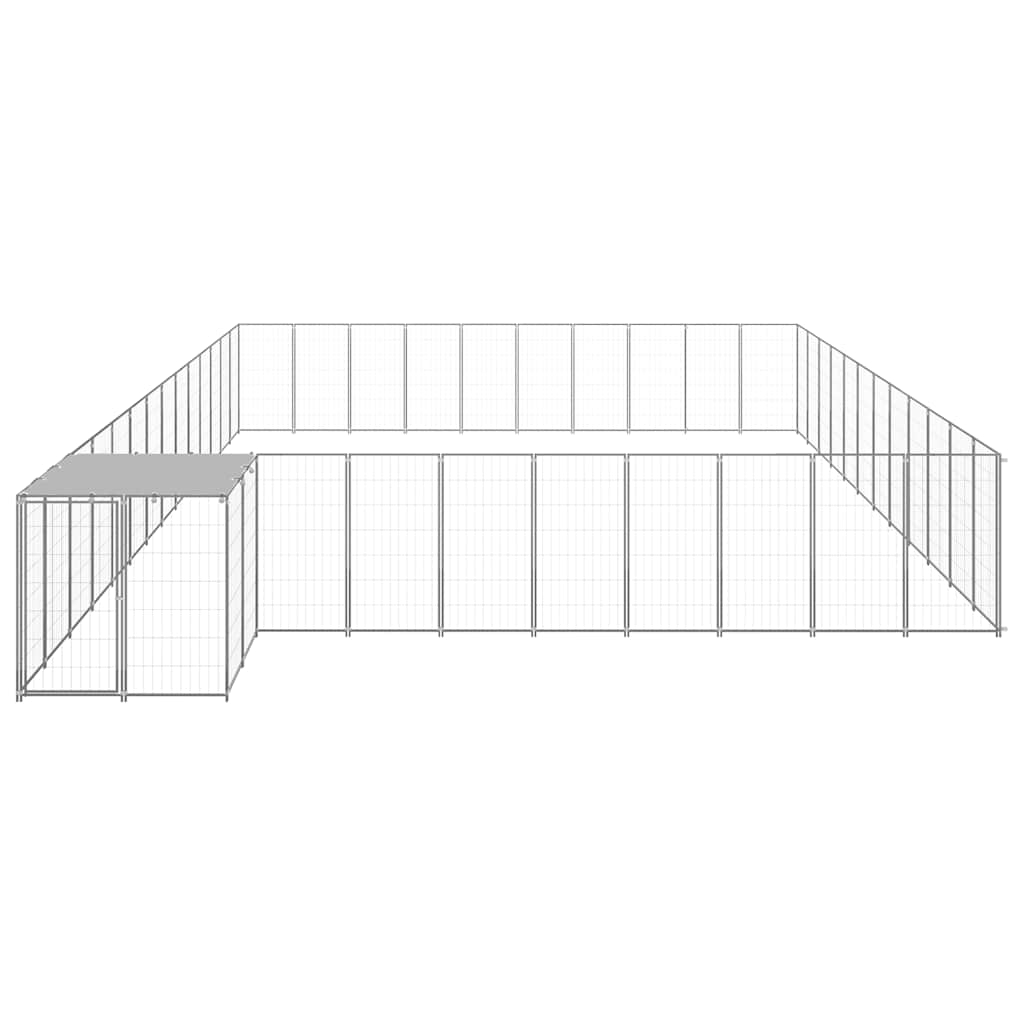hundeløbegård 37,51 m² stål sølvfarvet