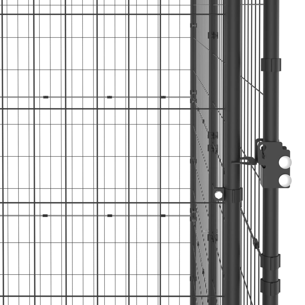 udendørs hundebur med tag 9,68 m² stål