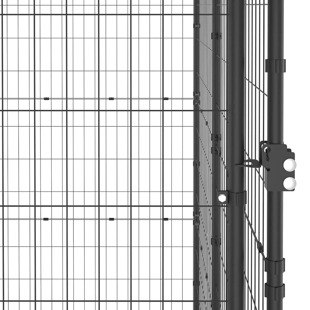 udendørs hundebur med tag 12,1 m² stål