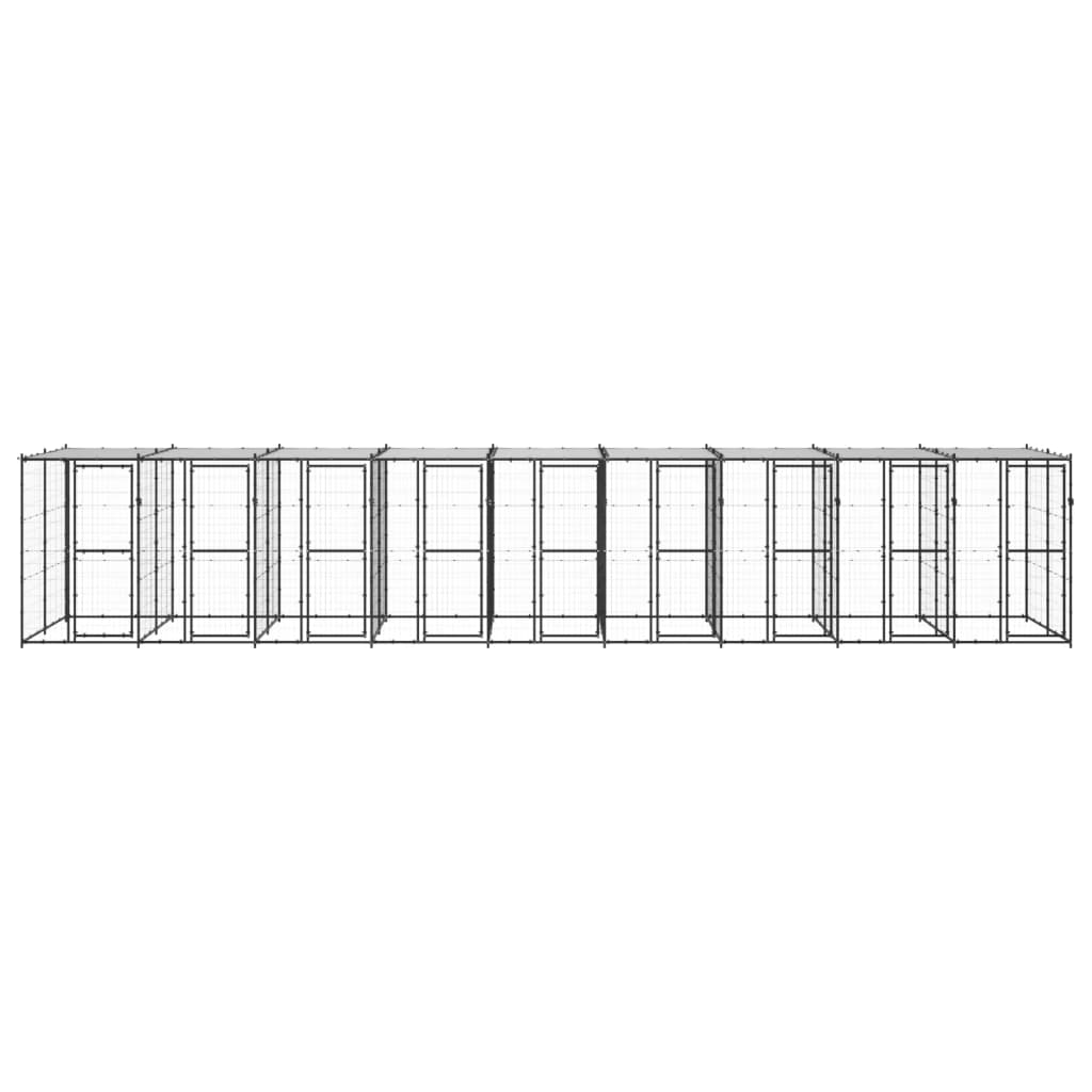 udendørs hundebur med tag 21,78 m² stål