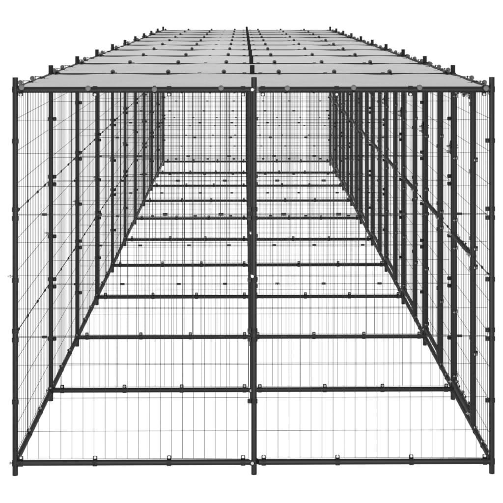 udendørs hundebur med tag 24,2 m² stål