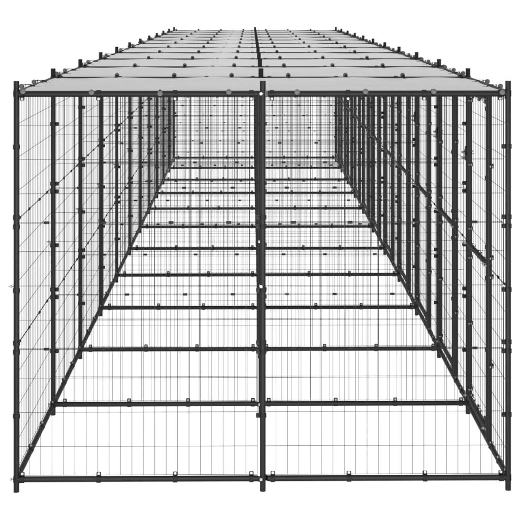 udendørs hundebur med tag 26,62 m² stål