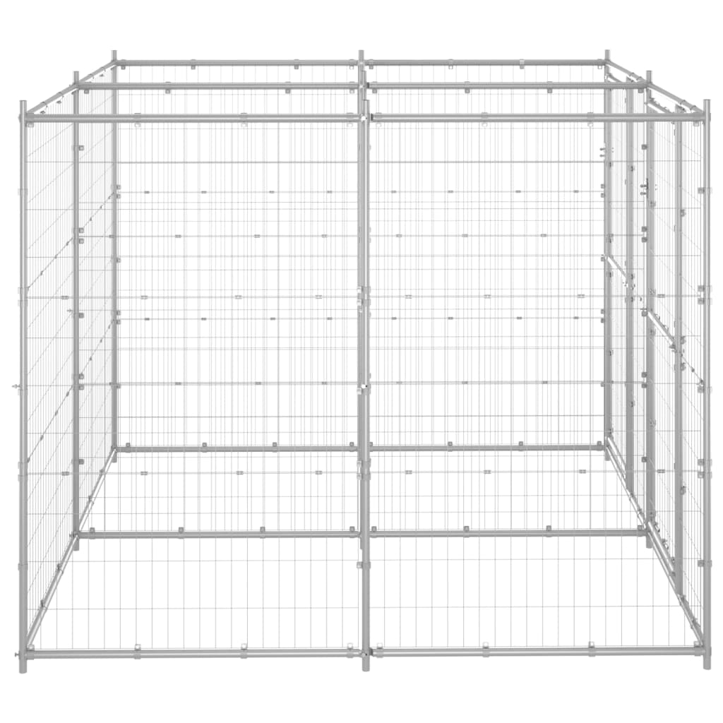 udendørs hundebur 4,84 m² galvaniseret stål