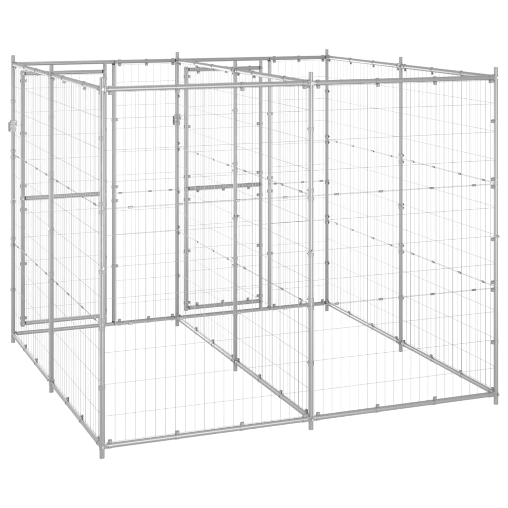 udendørs hundebur 4,84 m² galvaniseret stål