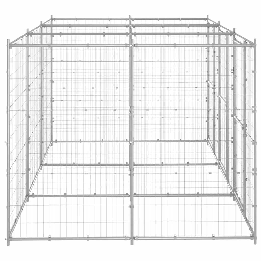 udendørs hundebur 7,26 m² galvaniseret stål
