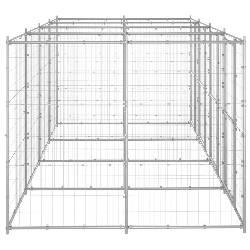 udendørs hundebur 9,68 m² galvaniseret stål