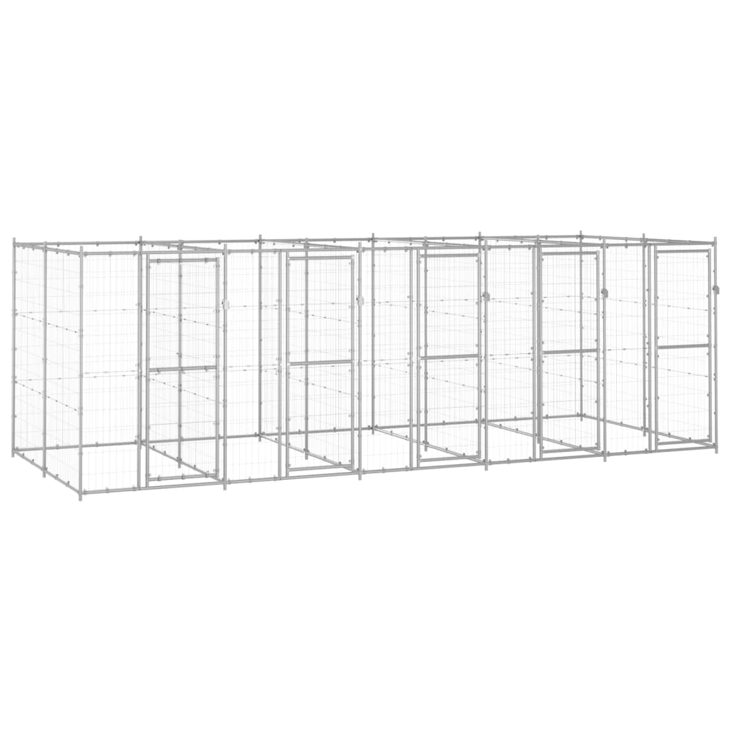 udendørs hundebur 12,1 m² galvaniseret stål