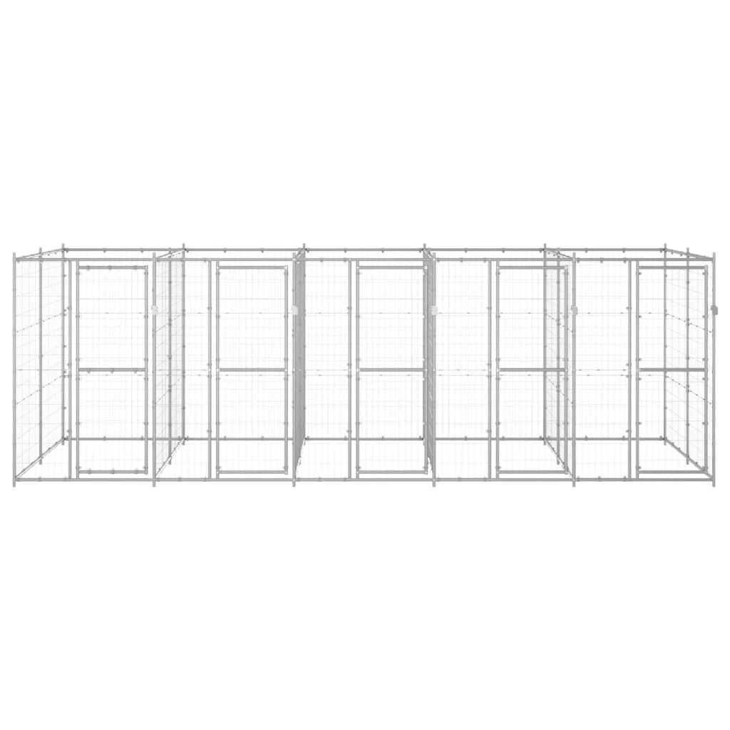 udendørs hundebur 12,1 m² galvaniseret stål