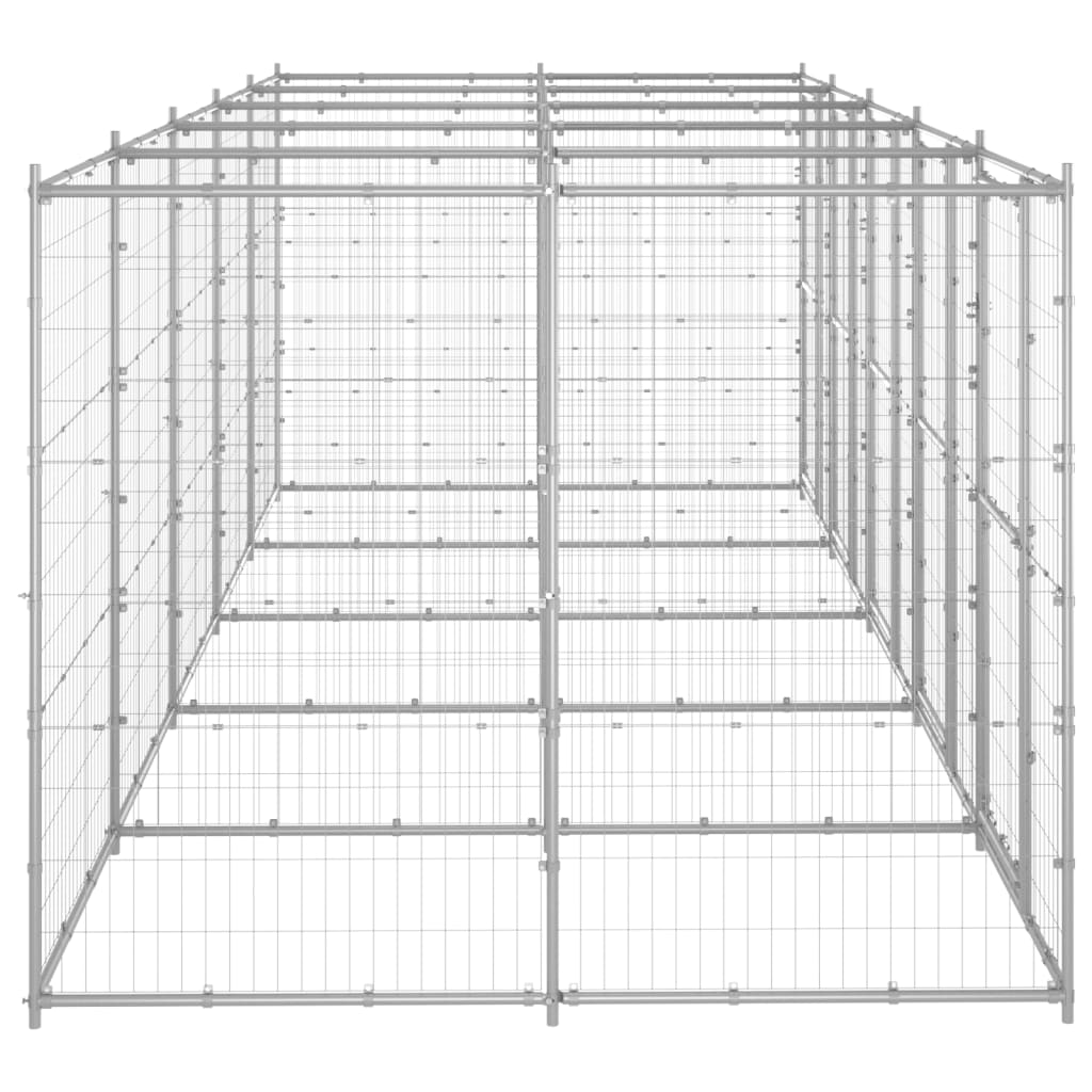 udendørs hundebur 12,1 m² galvaniseret stål
