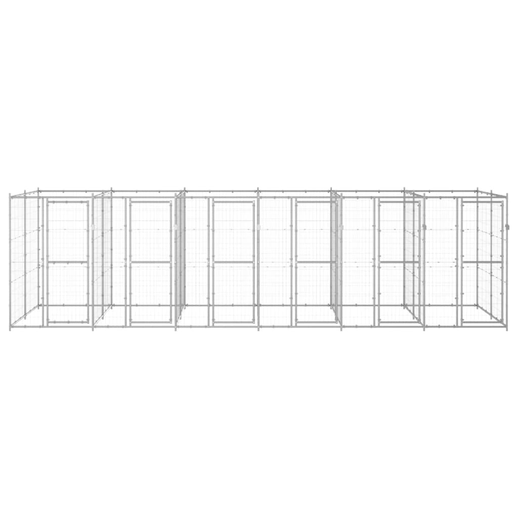 udendørs hundebur 14,52 m² galvaniseret stål