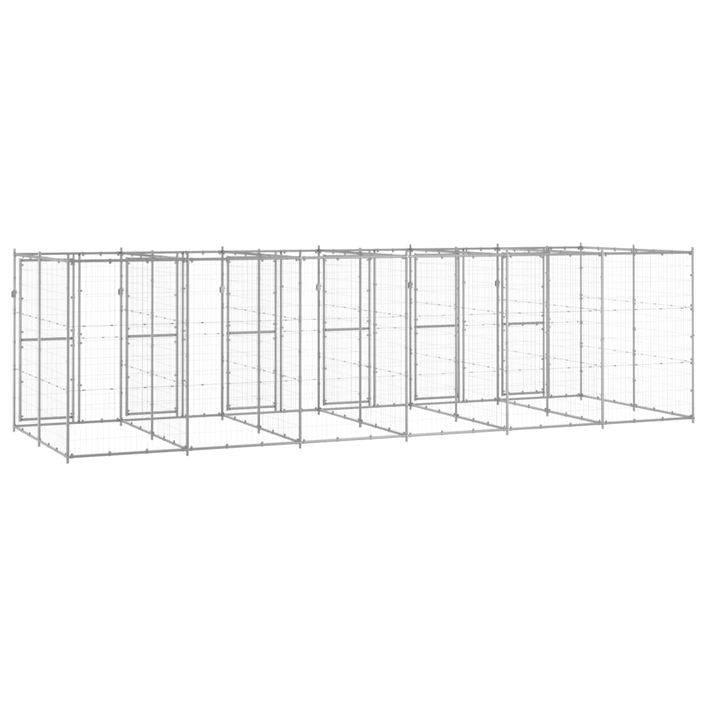 udendørs hundebur 14,52 m² galvaniseret stål