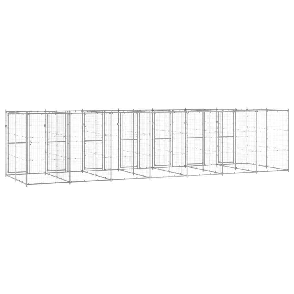 udendørs hundebur 16,94 m² galvaniseret stål