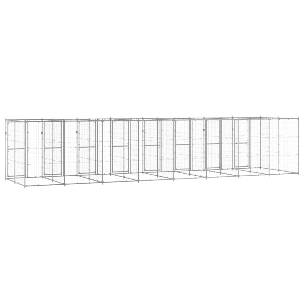 udendørs hundebur 19,36 m² galvaniseret stål