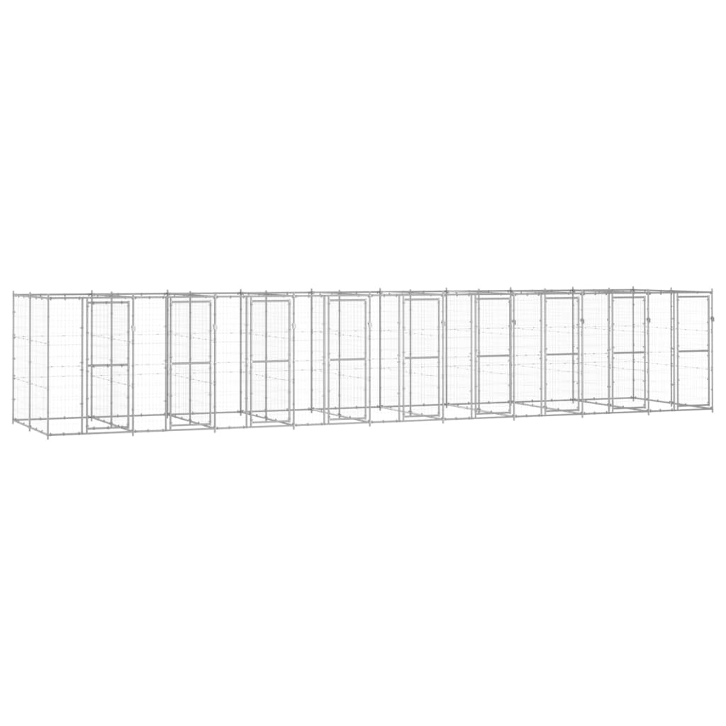 udendørs hundebur 21,78 m² galvaniseret stål